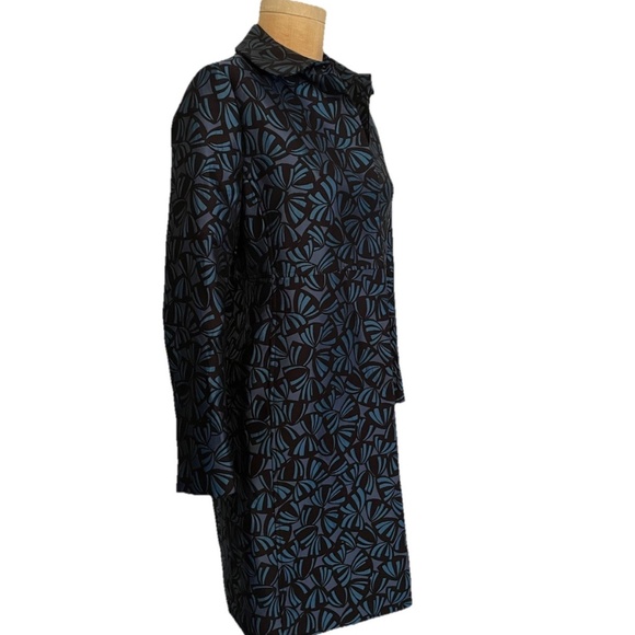 Anne Klein Womens Jacquard Coat - Size 8 Blue Purple - Picture 5 of 7